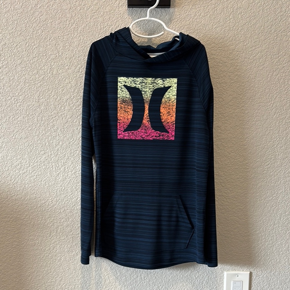 Hurley Navy Striped Hoodie
